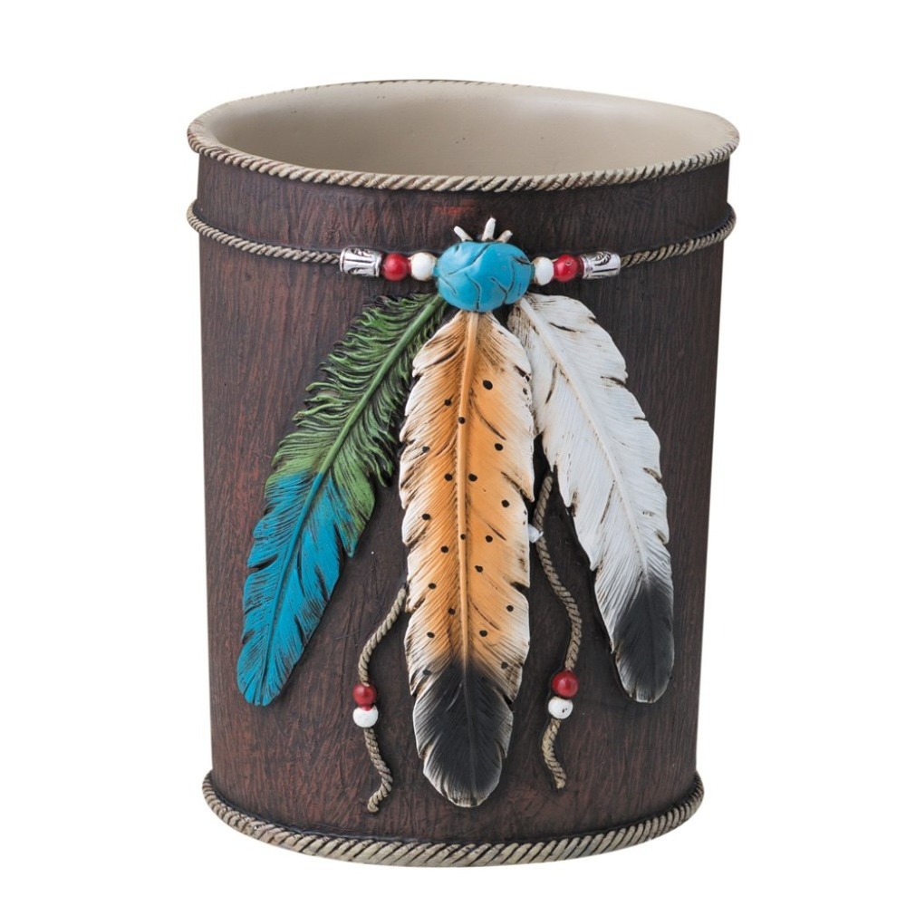 Tribal - Southwest Feathers Waste Basket